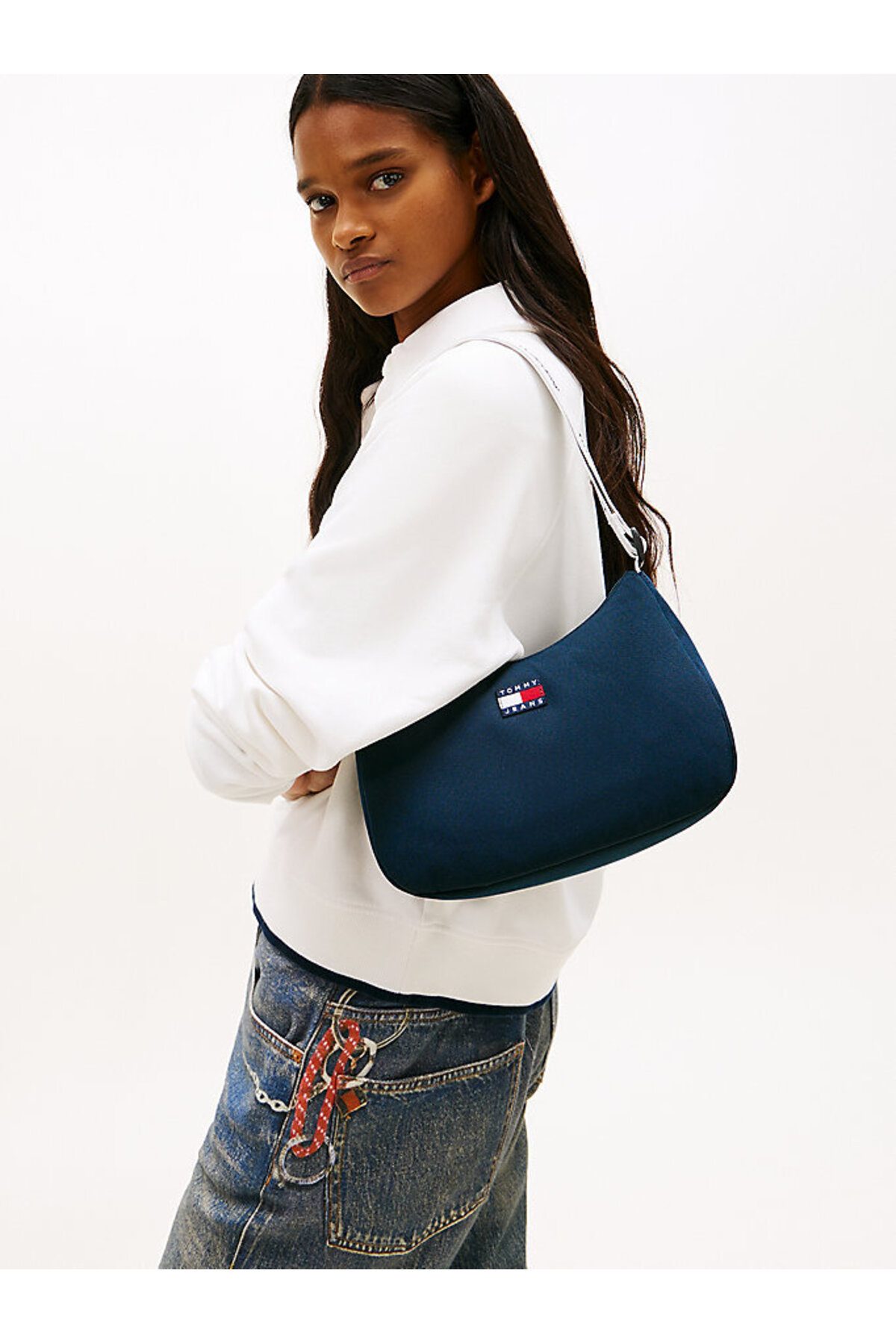 Tommy Hilfiger Lacivert Kadın Omuz Çantası AW0AW18463C1G görsel 5