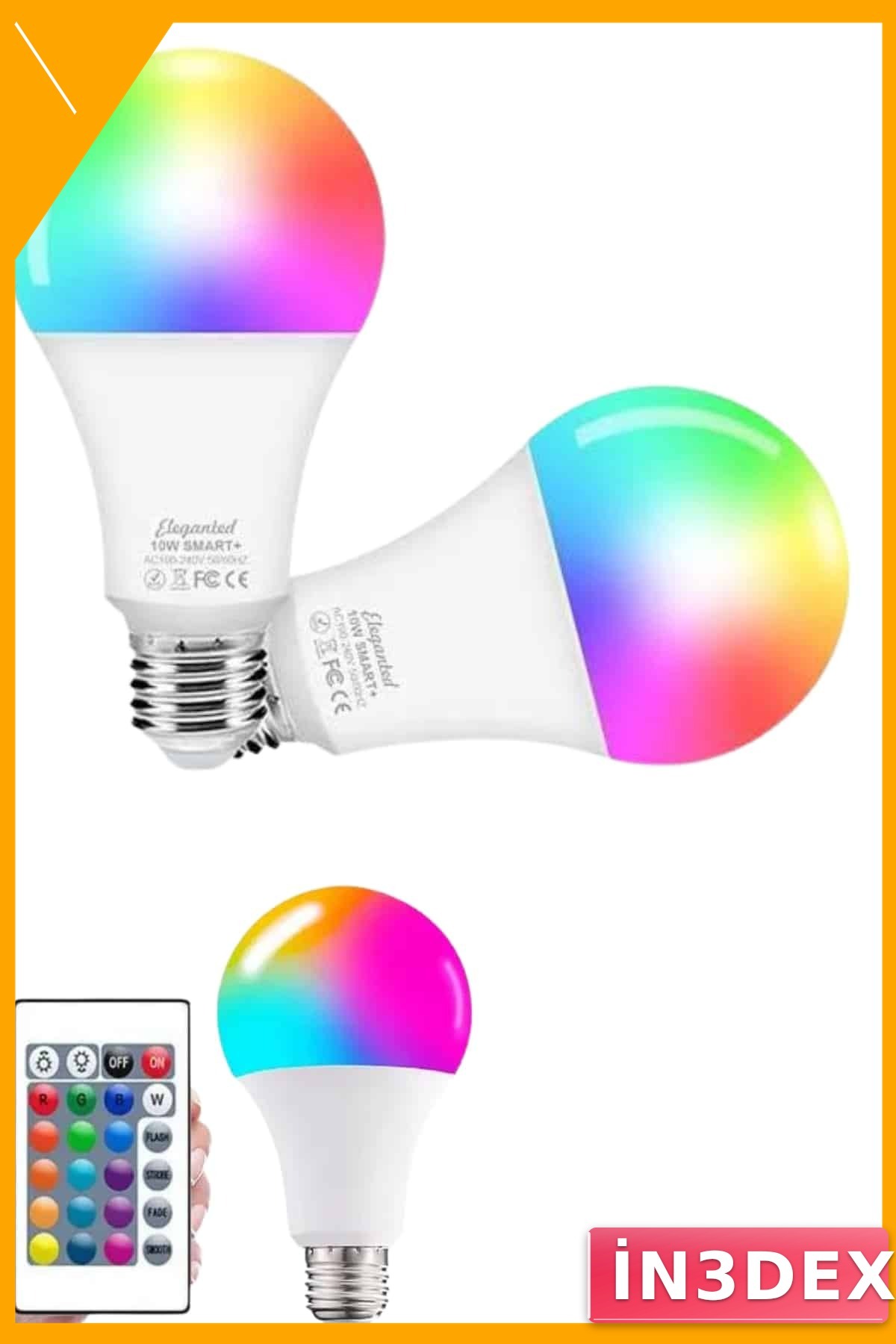 RGB LED Ampul E27 10W 2000 Lümen Ayarlanabilir Parlaklık Uzaktan Kumandalı