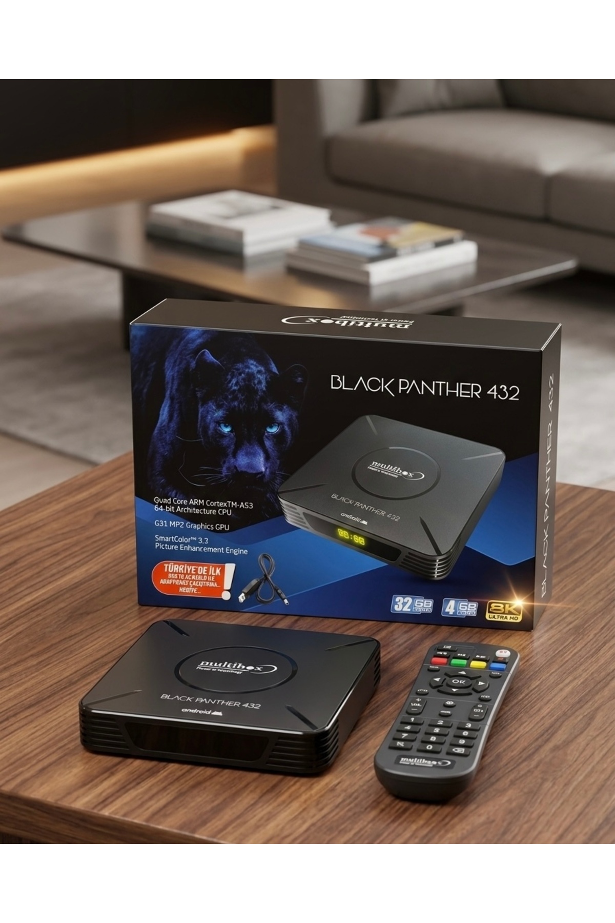 MULTI Multibox BLACK PANTHER ANDROİD TV BOX STİCK 4GB RAM -32GB
