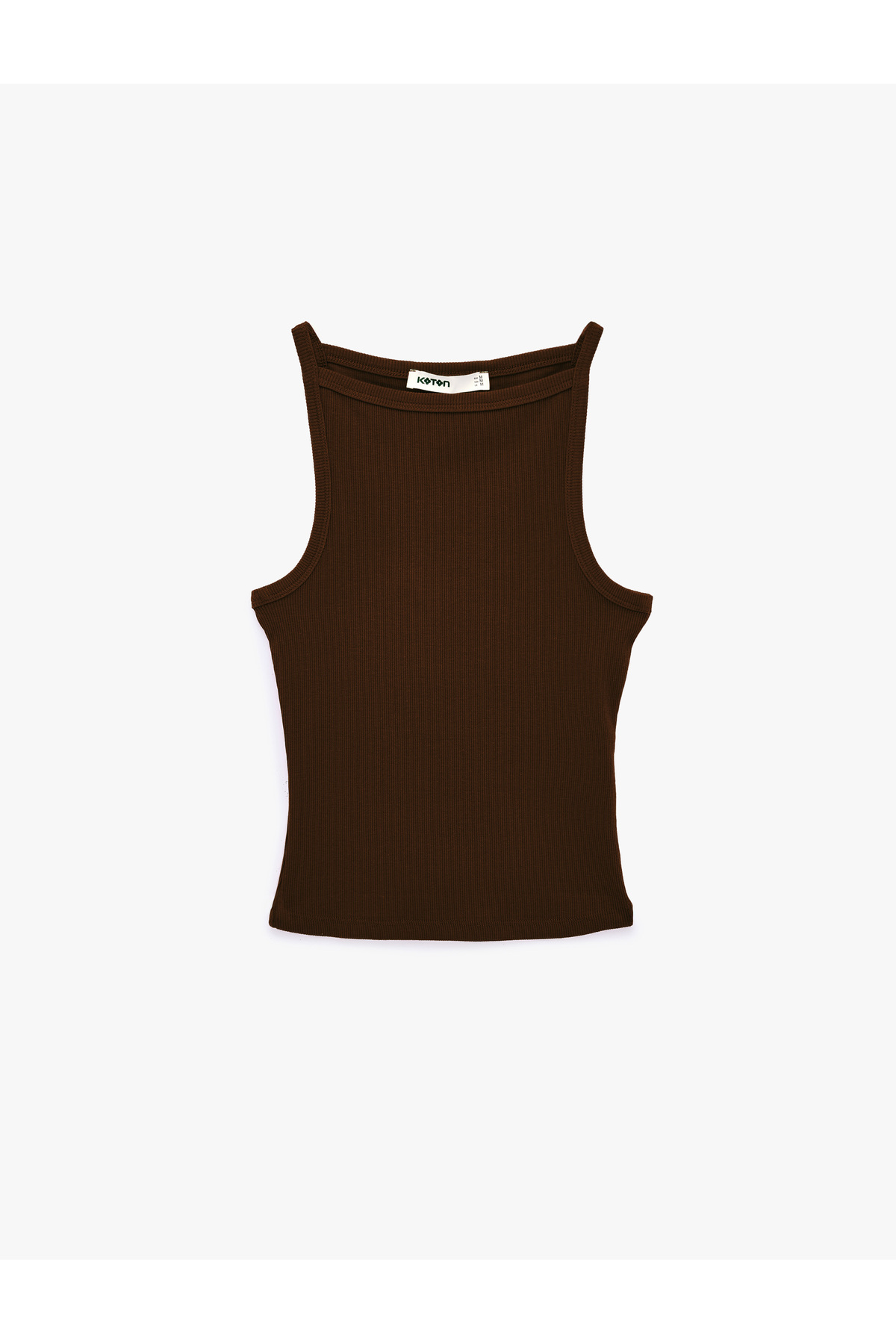 Koton Kaşkorse Kolsuz Pamuklu Slim Fit Askılı Kare Yaka Üst görsel 5