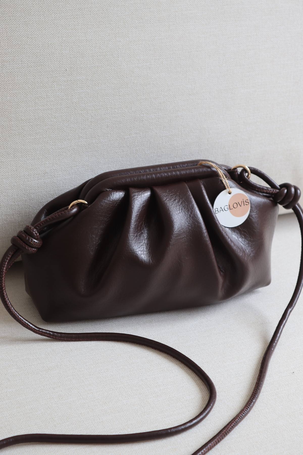 Women Scholarship Mini Handbag Vintage Style Modern Pouch Shoulder Bag Knot Strap