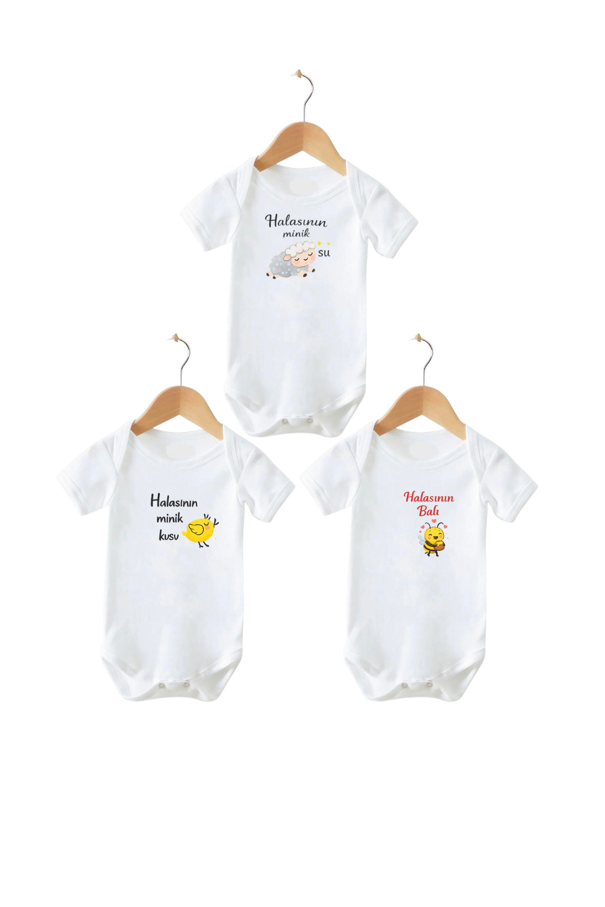 100% Cotton Baby Bodysuit - 3-Piece Still Set - Written Snapsuit