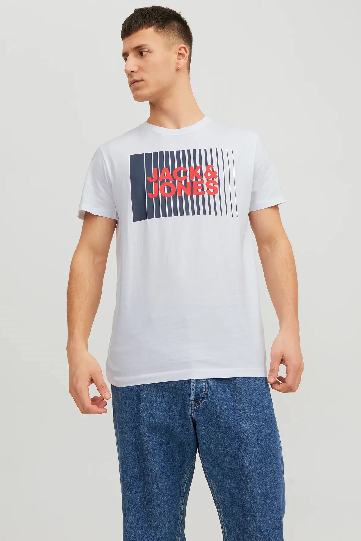 تی شرت مردانه طرح لوگو Jjecorp جک اند جونز تی شرت ورزشی Jack & Jones