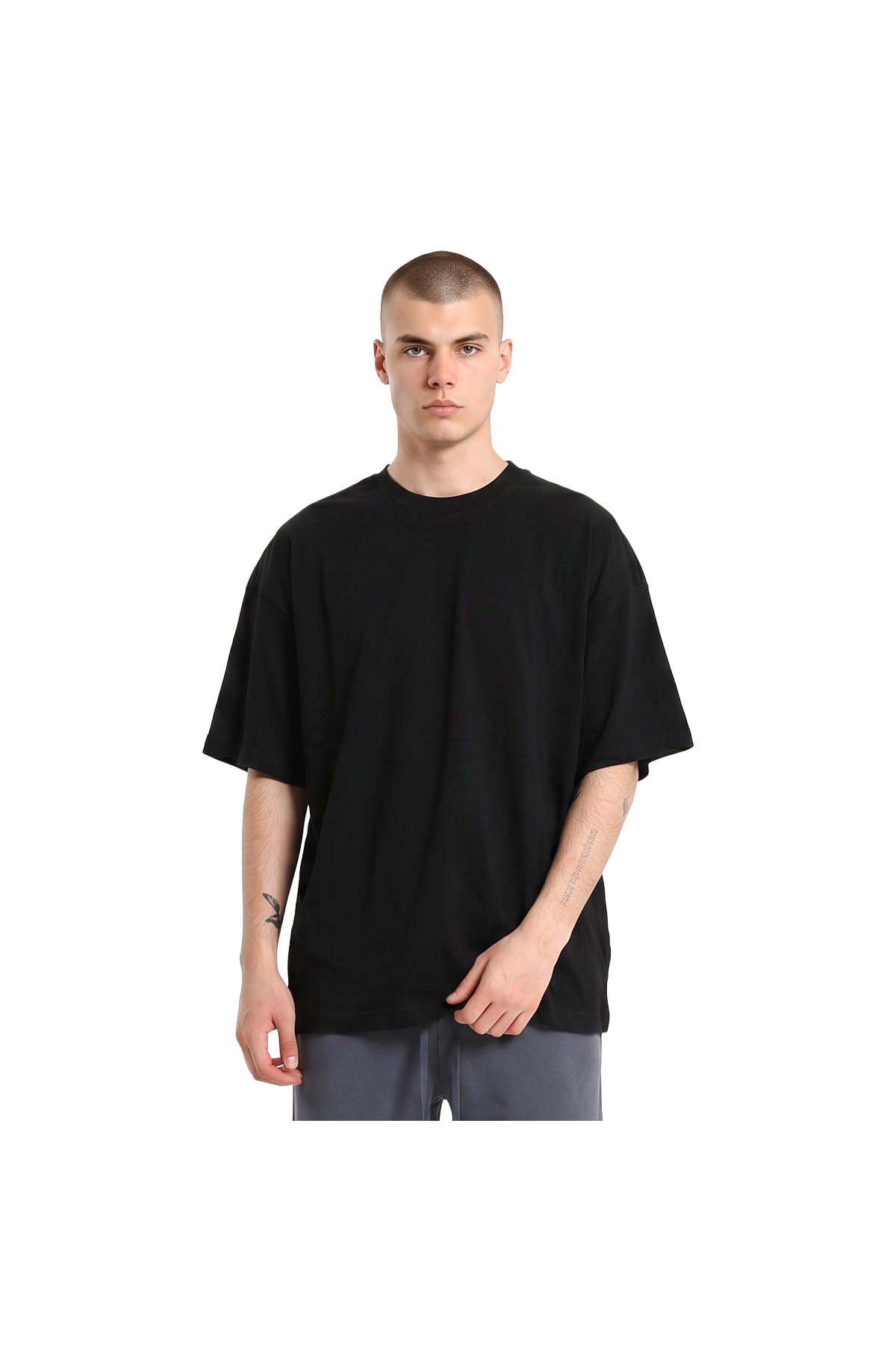Corin Oversize Erkek Siyah Günlük Stil T-Shirt 26YE0016-SYH