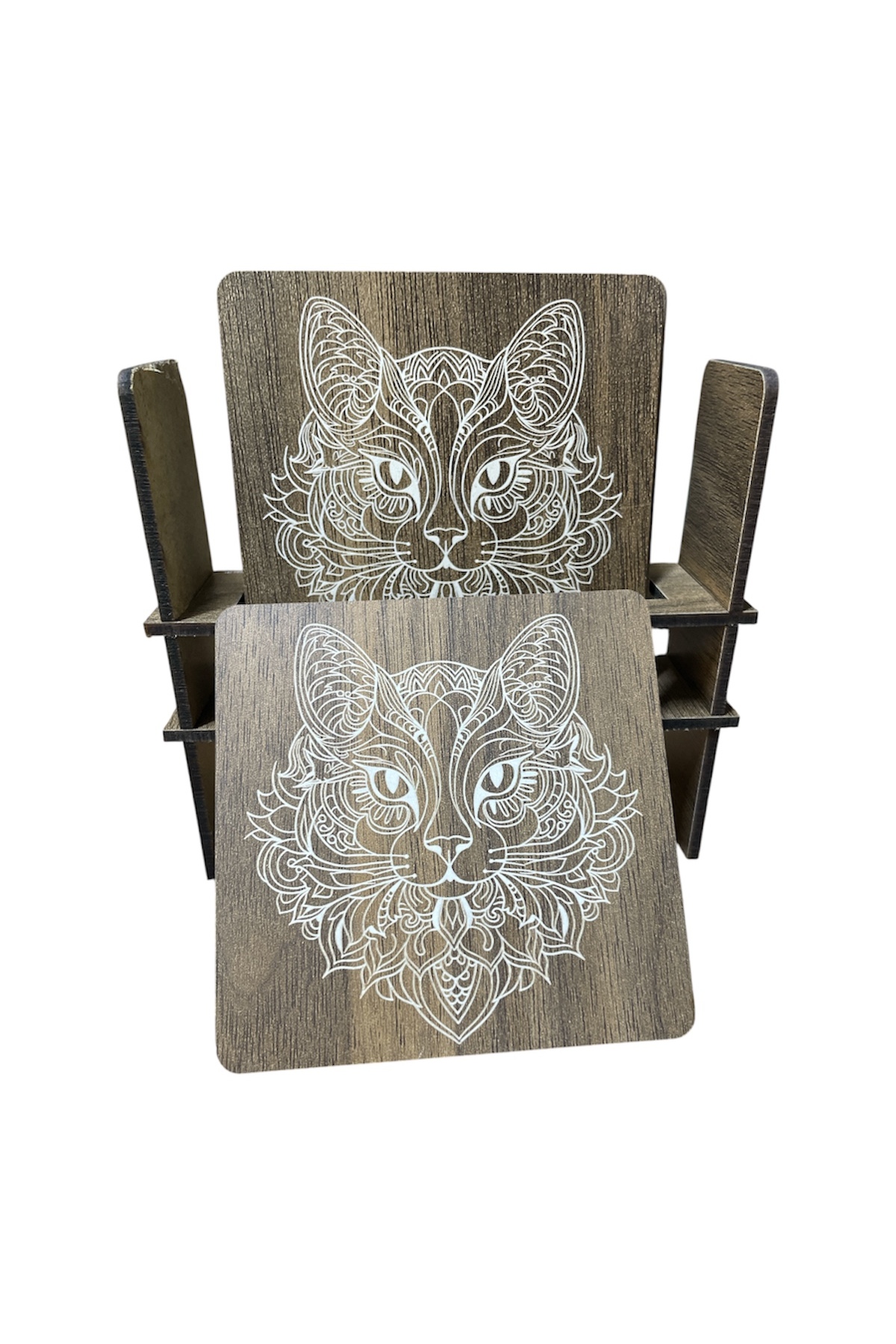 6 Lı Mdf Bardak Altlığı Dekoratif ECCECA1036 - Görsel 2