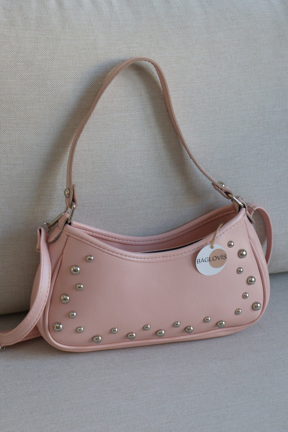 Women's Handbag with Trojan Detail Curved Bagpipe Model Stylish and Modern Handbag En28 Size14