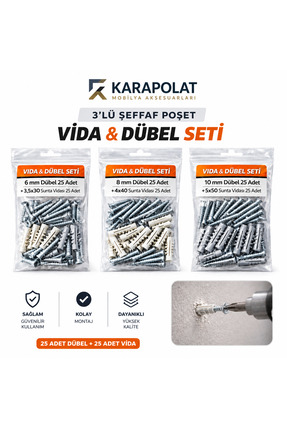 KARAPOLAT 3’lü Sunta Dübel Seti
