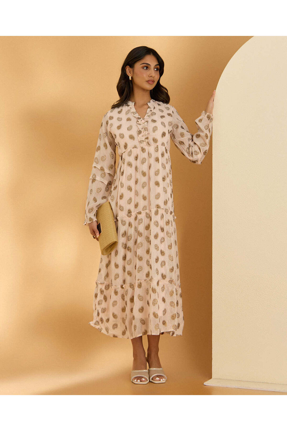 REDTAG Women Beige Printed Casual Dress