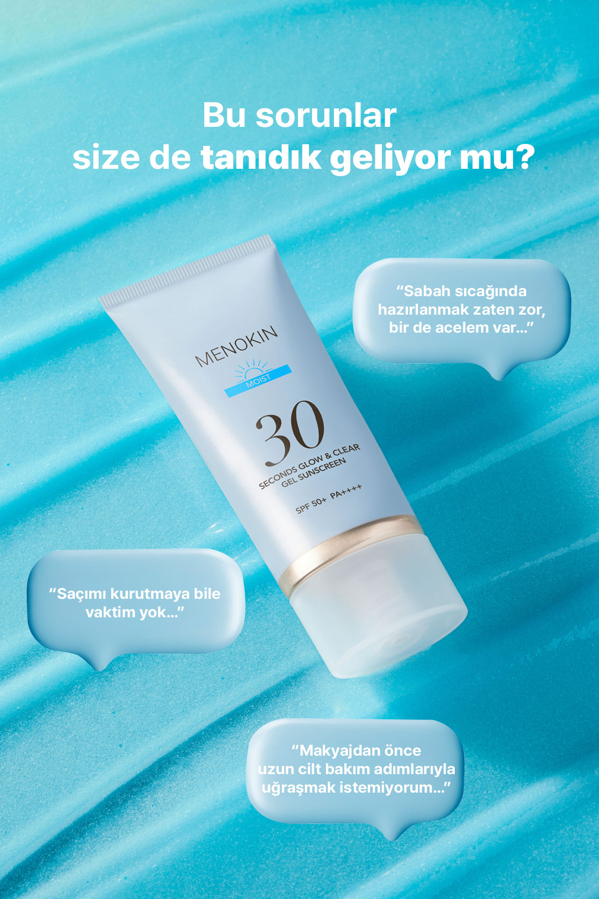 Nemlendirici Jelden Suya Dönüşen Güneş Kremi 30 Seconds Glow & Clear Gel Sunscreen (Moist) — 8809739130581 — تصویر 3 از 9