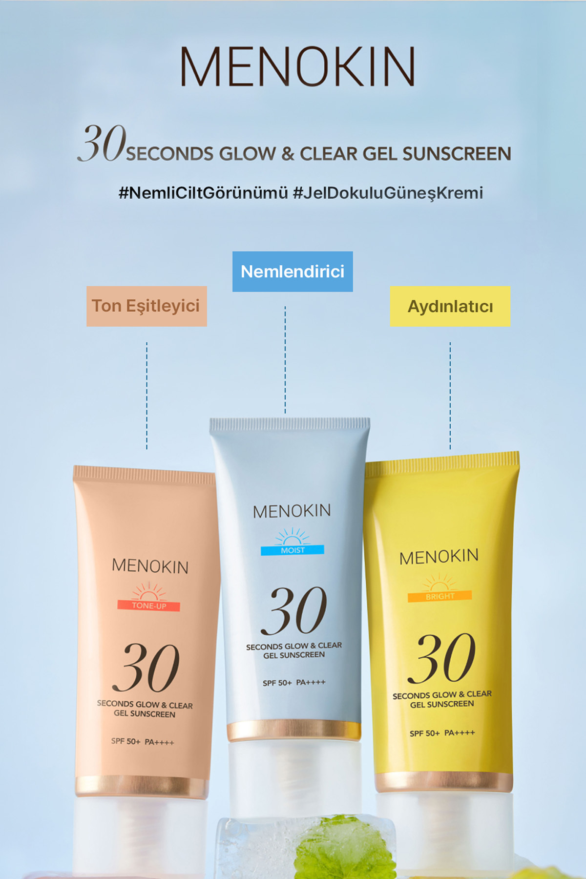 Aydınlatıcı, Jelden Suya Dönüşen Güneş Kremi 30 Seconds Glow & Clear Gel Sunscreen (Bright) — 8809739130611 — تصویر 9 از 9