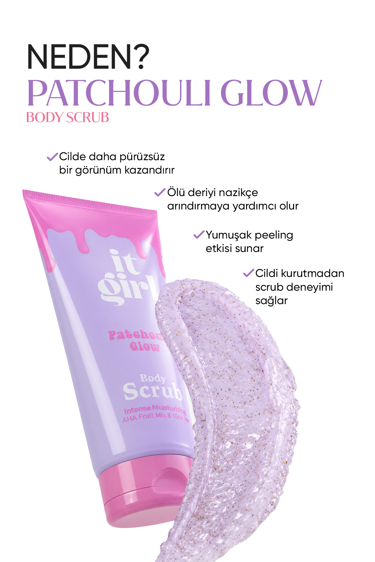 Patchouli Glow AHA&Rice Water Cilt Tonu Eşitleyici, Aydınlatıcı Vücut Peelingi | Body Scrub 200 ml — ITG-VP/BS-PG-200 — تصویر 2 از 4