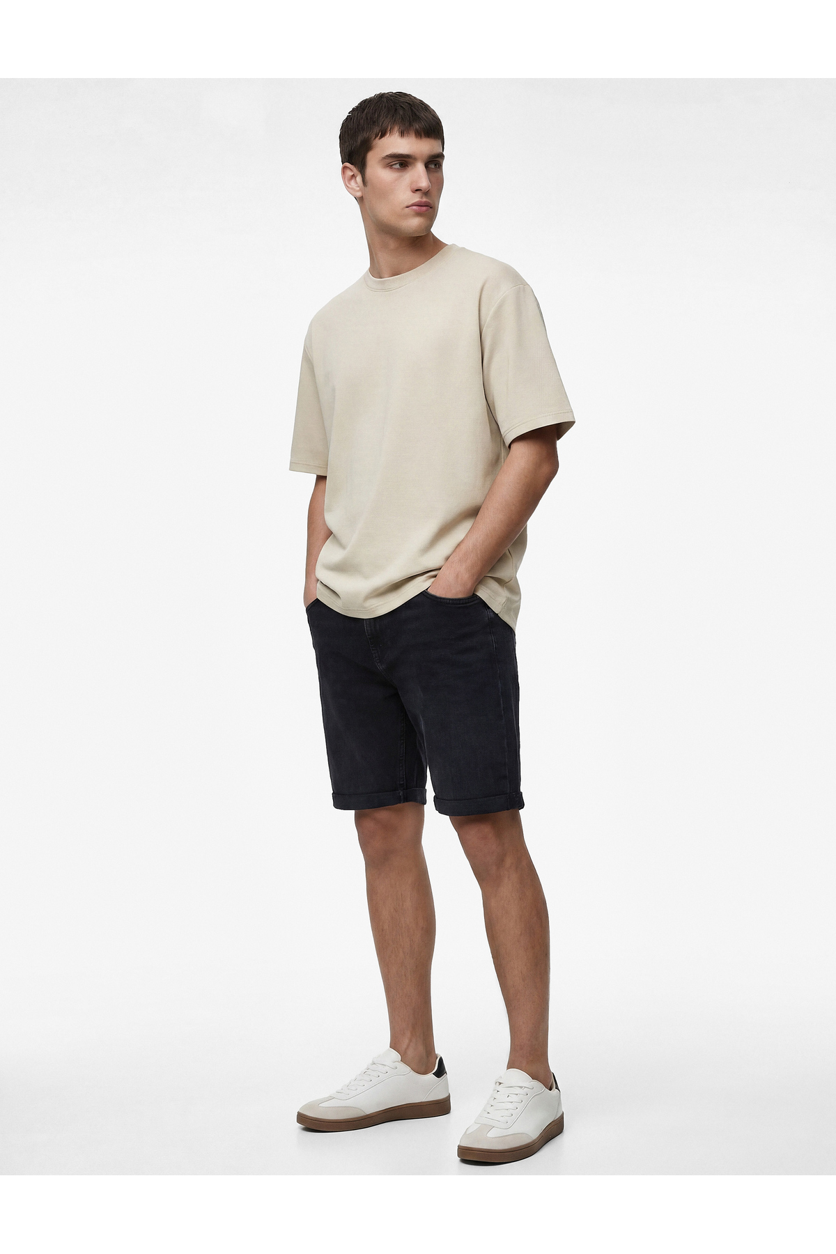 Koton Normal Bel Pamuklu Cepli Bermuda Slim Fit Jean Şort