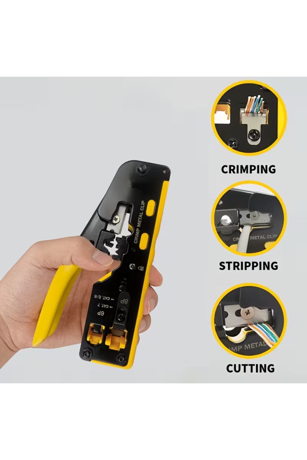 Yeni 2026 Yeni Nesil Profesyonel Cat7/Cat6A/Cat5/Cat6Ez Yeni Nesil Sıkma Pensesi Rj45 Rj12 Crimper Soyma Kesme Sıkma Yedek Bıçaklı Pense