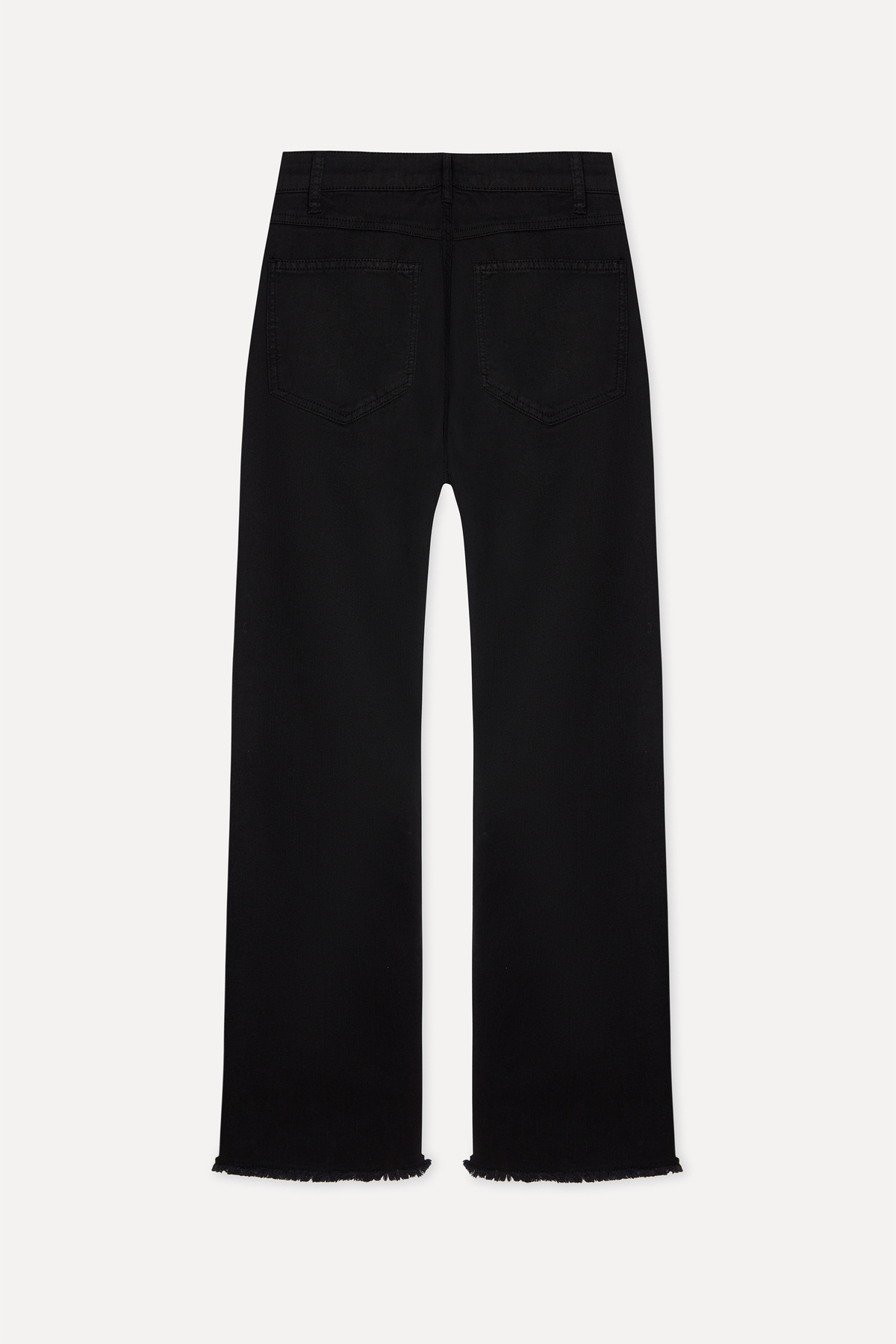 Mudo Kadın Siyah Cropped Flare Pantolon görsel 2