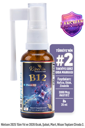 Kiperin B12 Sprey | 1500 mcg | Yüksek Emilim | Enerji ve Odak Desteği | 20 ml