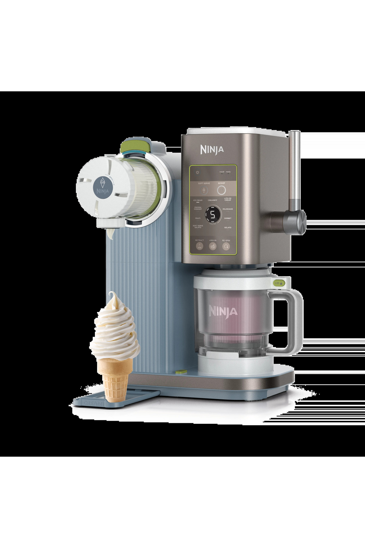 NINJA Swirl by CREAMi 13-in-1 Soft Serve & Dondurma Makinesi - Icy