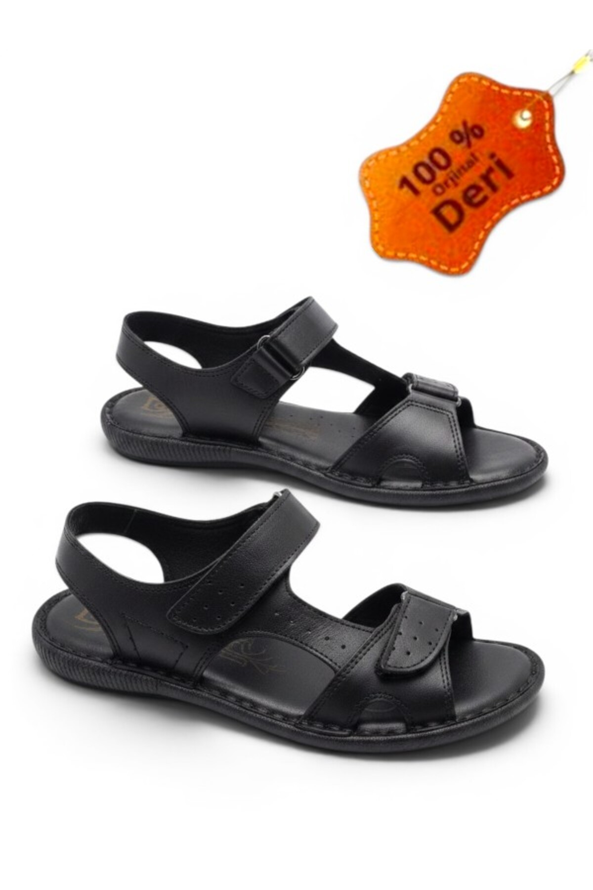 MAGIC SHOES Hakiki Deri Ortopedik Erkek Sandalet görsel 2