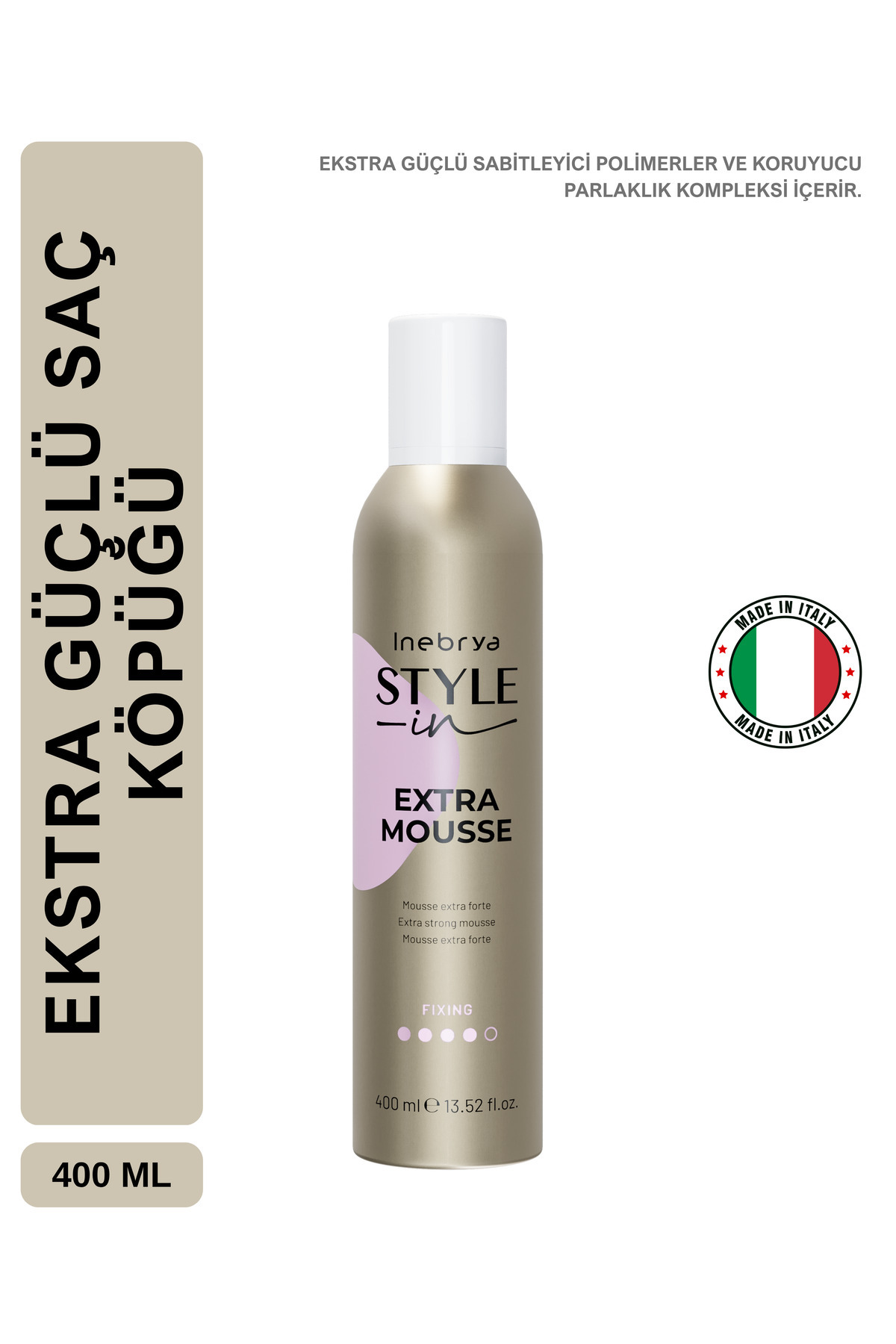 Inebrya Style-In Extra Mousse Ekstra Güçlü Saç Köpüğü 400 ml — INS-463