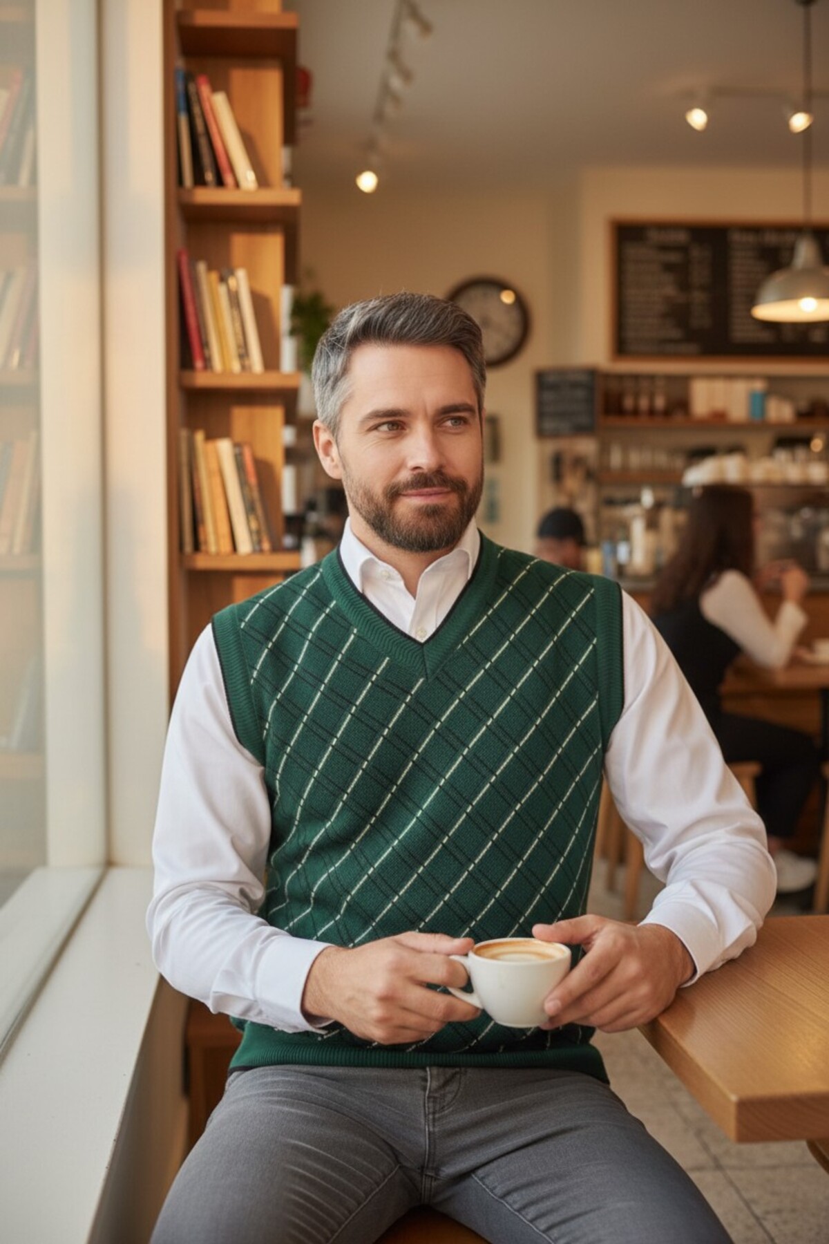 Men's Nephthia Anti Pilling Fabric Standard Fit Regular Cut V-Neck Knitwear Sweater