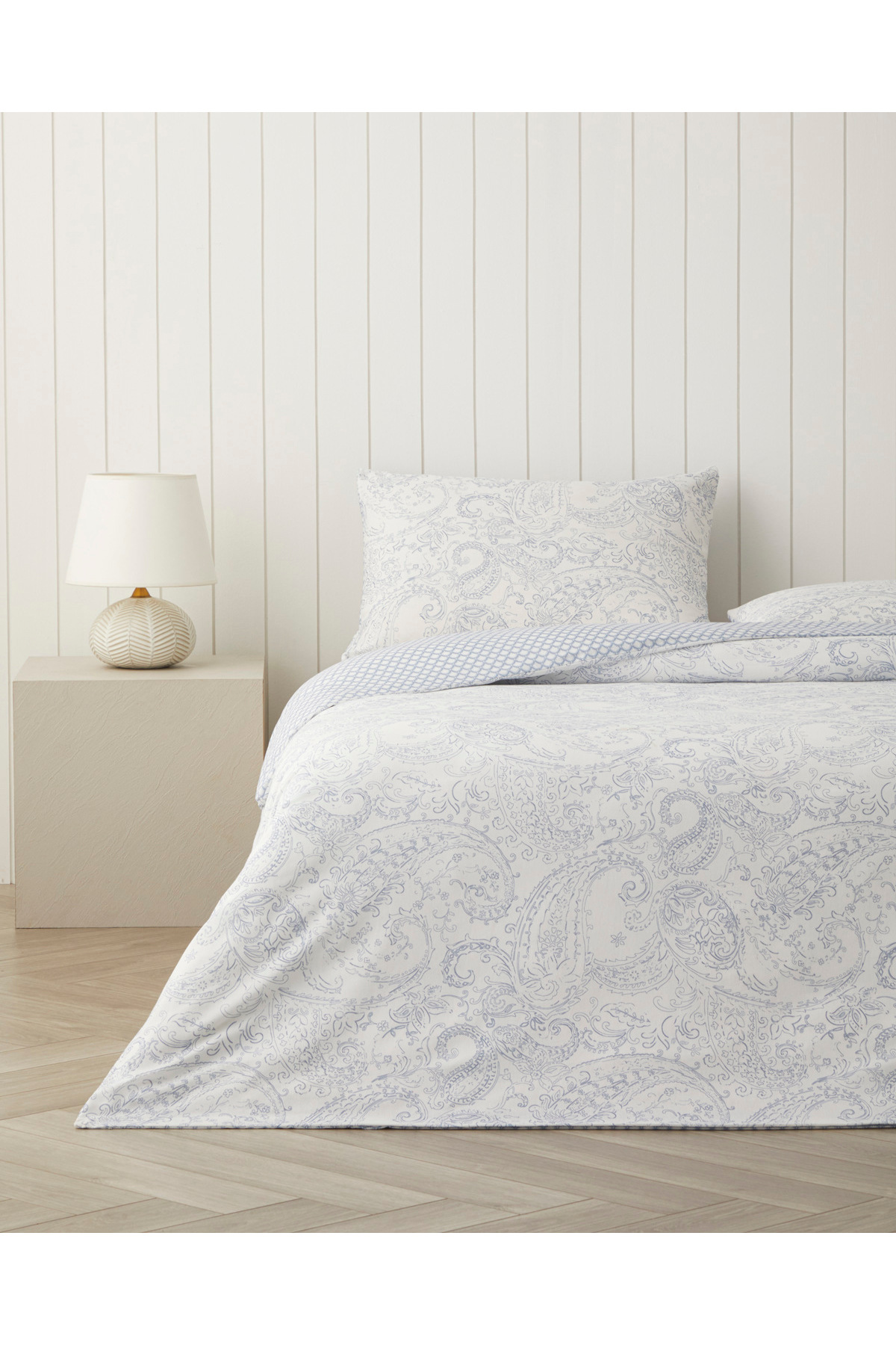 Paisley Touch Kolay Ütülenir Çift Kişilik Nevresim Seti 200x220 cm Mavi