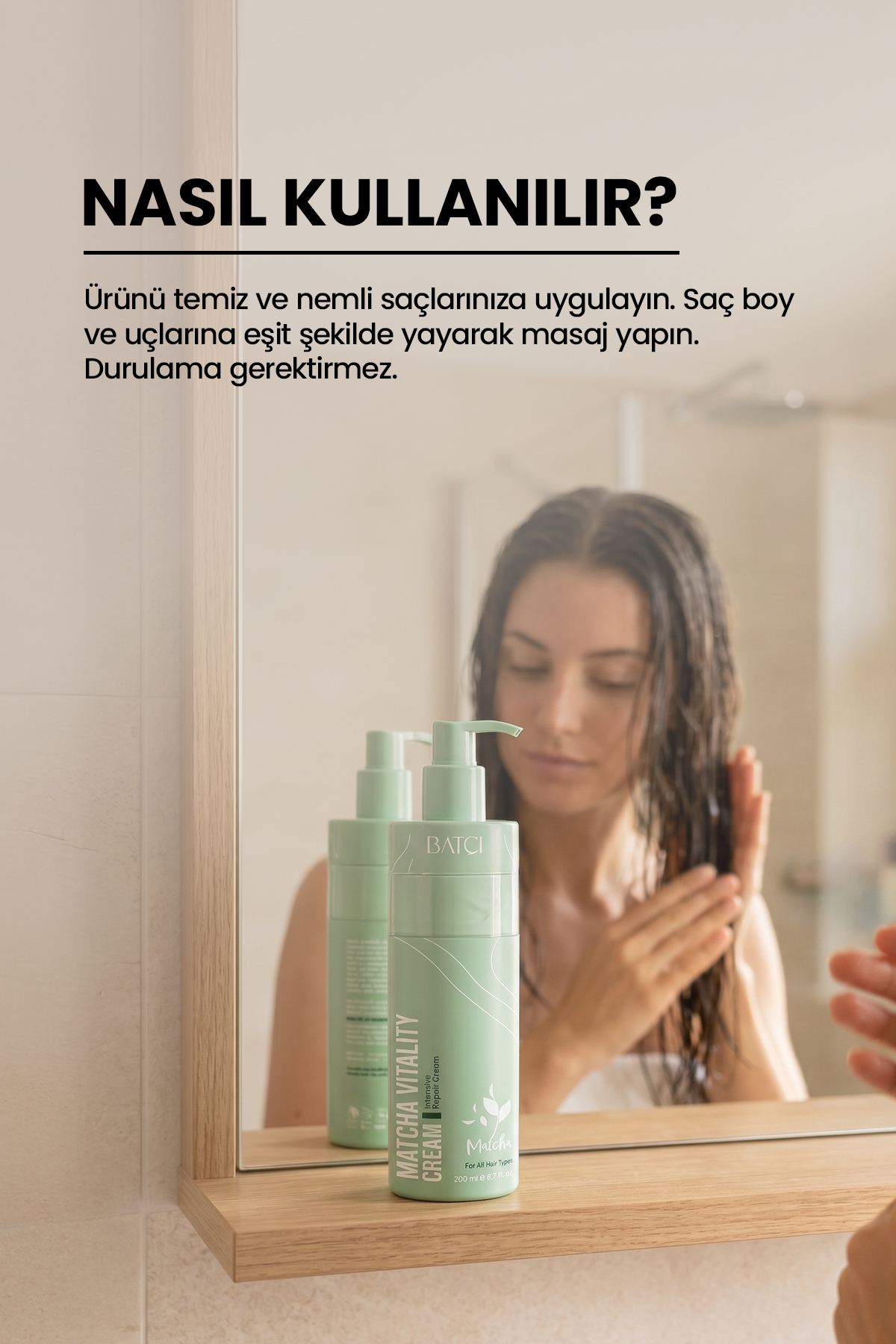 Maça Çaylı Saç Kremi– Yıpranmış Saçlar İçin Onarıcı & Antioksidan Krem — 8684808759524 — تصویر 3 از 3