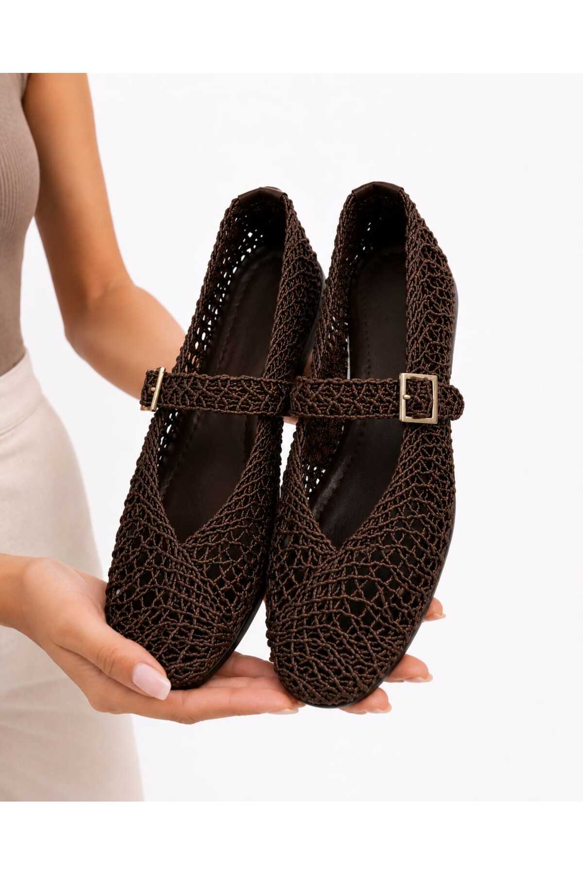 Women's Net, Knitted Textured, Banded, Stylish Design, Casual Flat Shoes