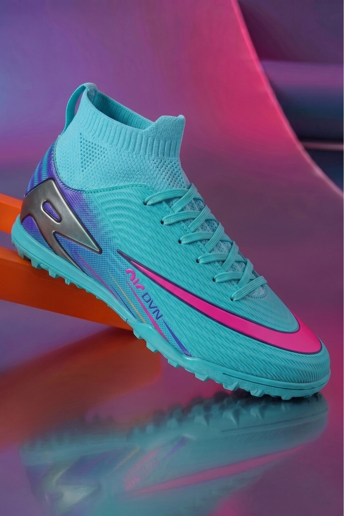 AlbiShoes Erkek Halı Saha Ayakkabı Kaliteli İthal Taban Çim Saha Çoraplı Ayağı Saran Esnek Konforlu görsel 2