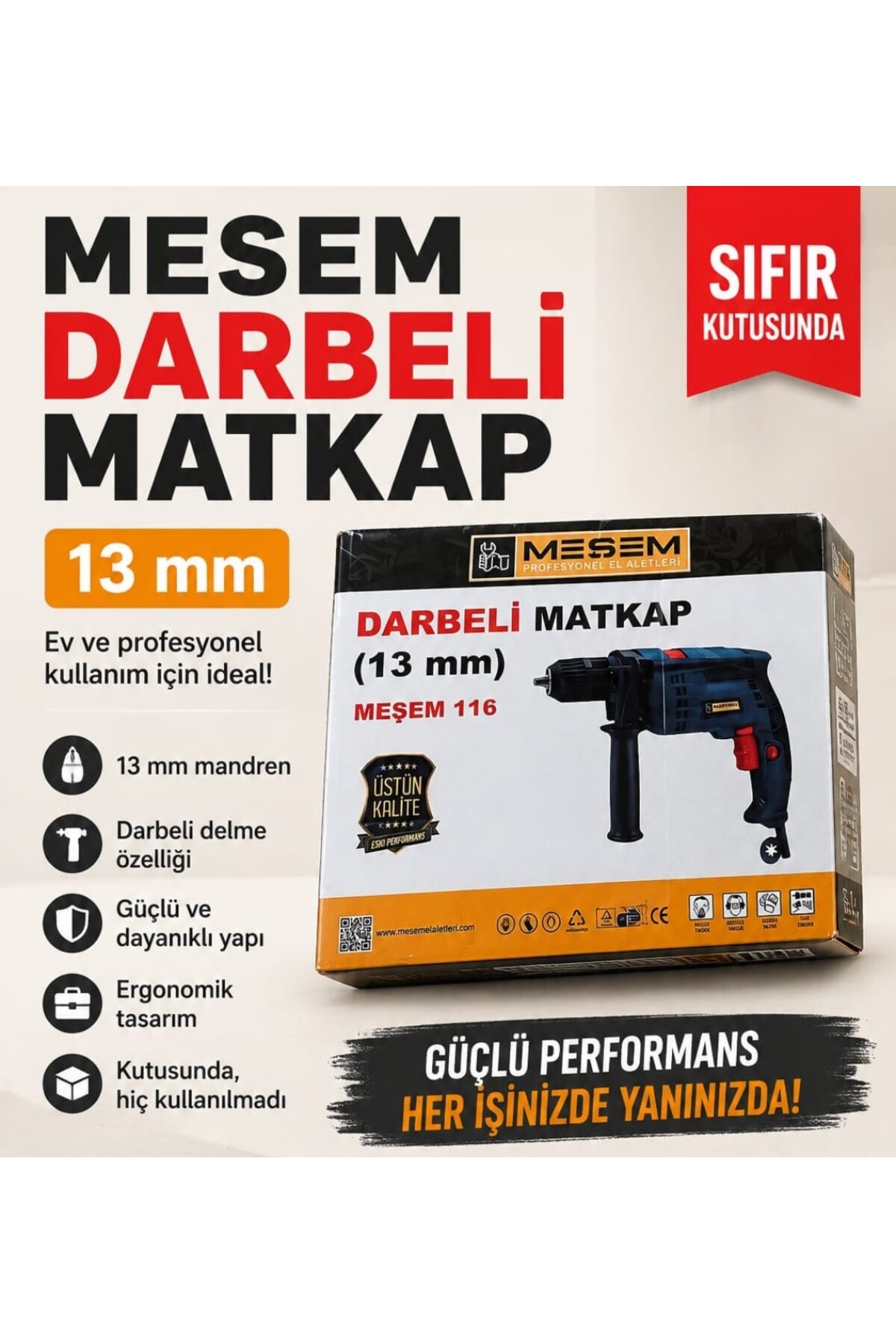 RYODEL Meşem Darbeli Matkap Meşem-116
