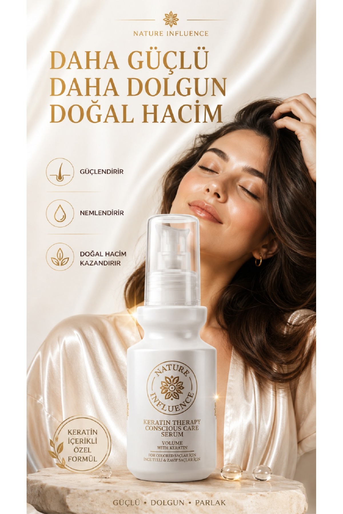 KERATİN TERAPİLİ GÜÇLENDİRİCİ SAÇ SERUMU 100ML — TYCF4EA5AB0E2F51D7E51F000 — تصویر 2 از 5