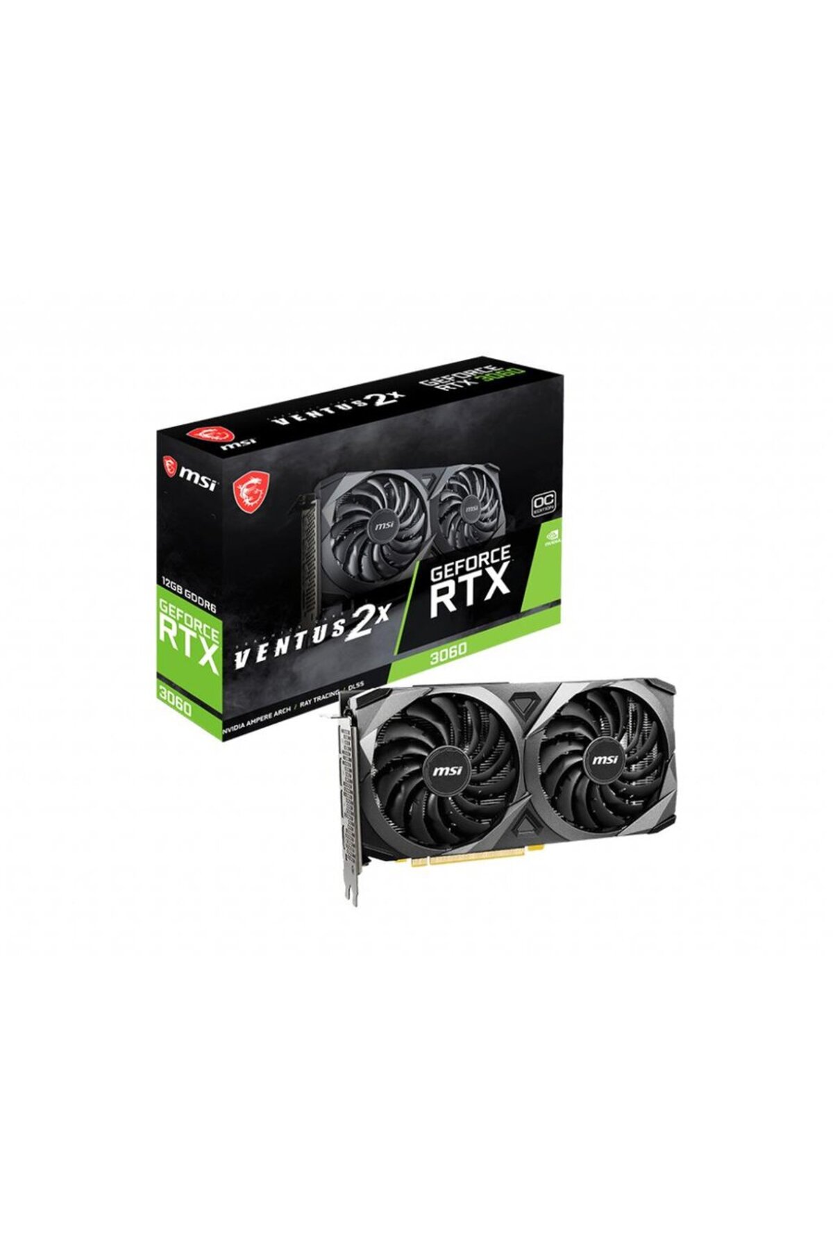 MSI NVIDIA GeForce RTX 3060 VENTUS 2X OC 12GB, OC, GDDR6, 192bit