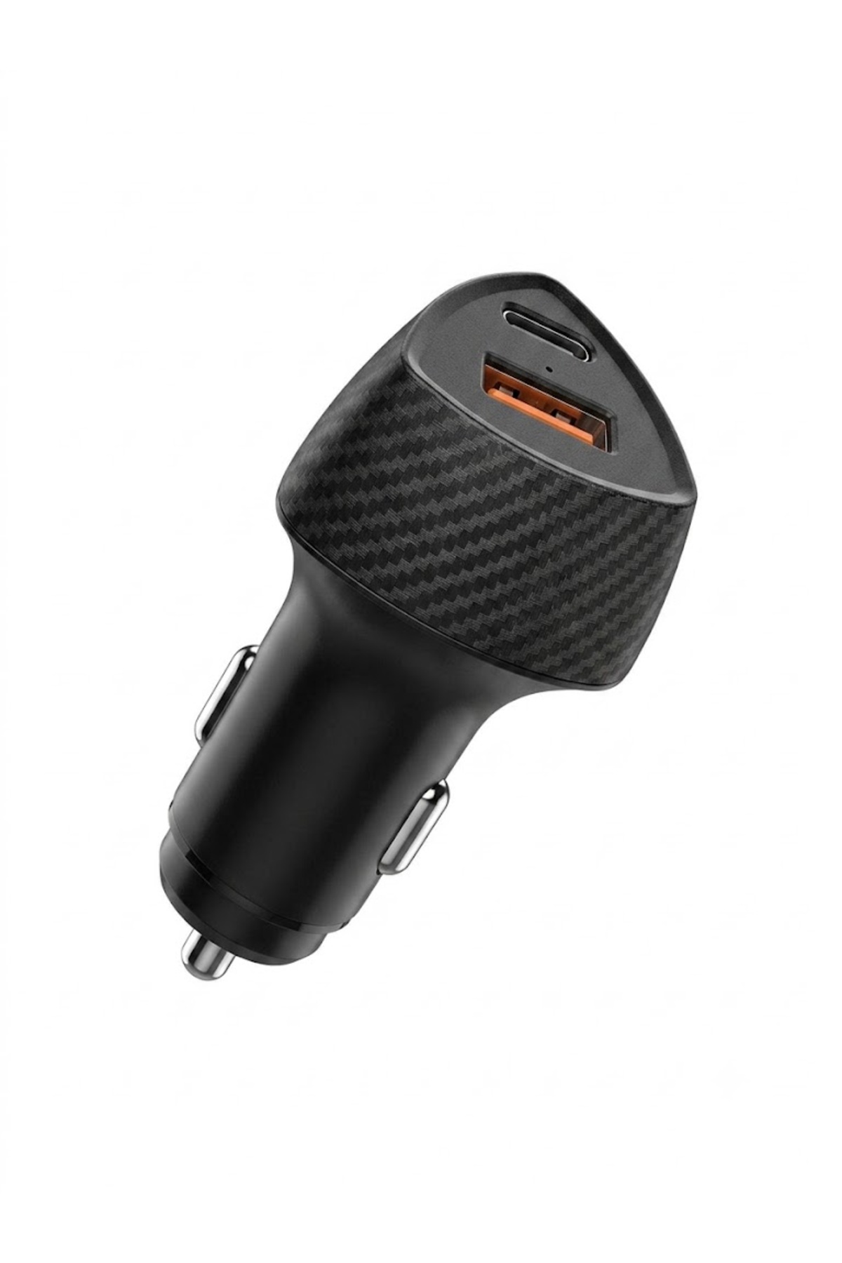 MX89 Fast Car Charger 38W, Dual Port USB-C PD & USB-A QC3.0 Adapter with Carbon Fiber Design and Smart Protection., rmMX89r,