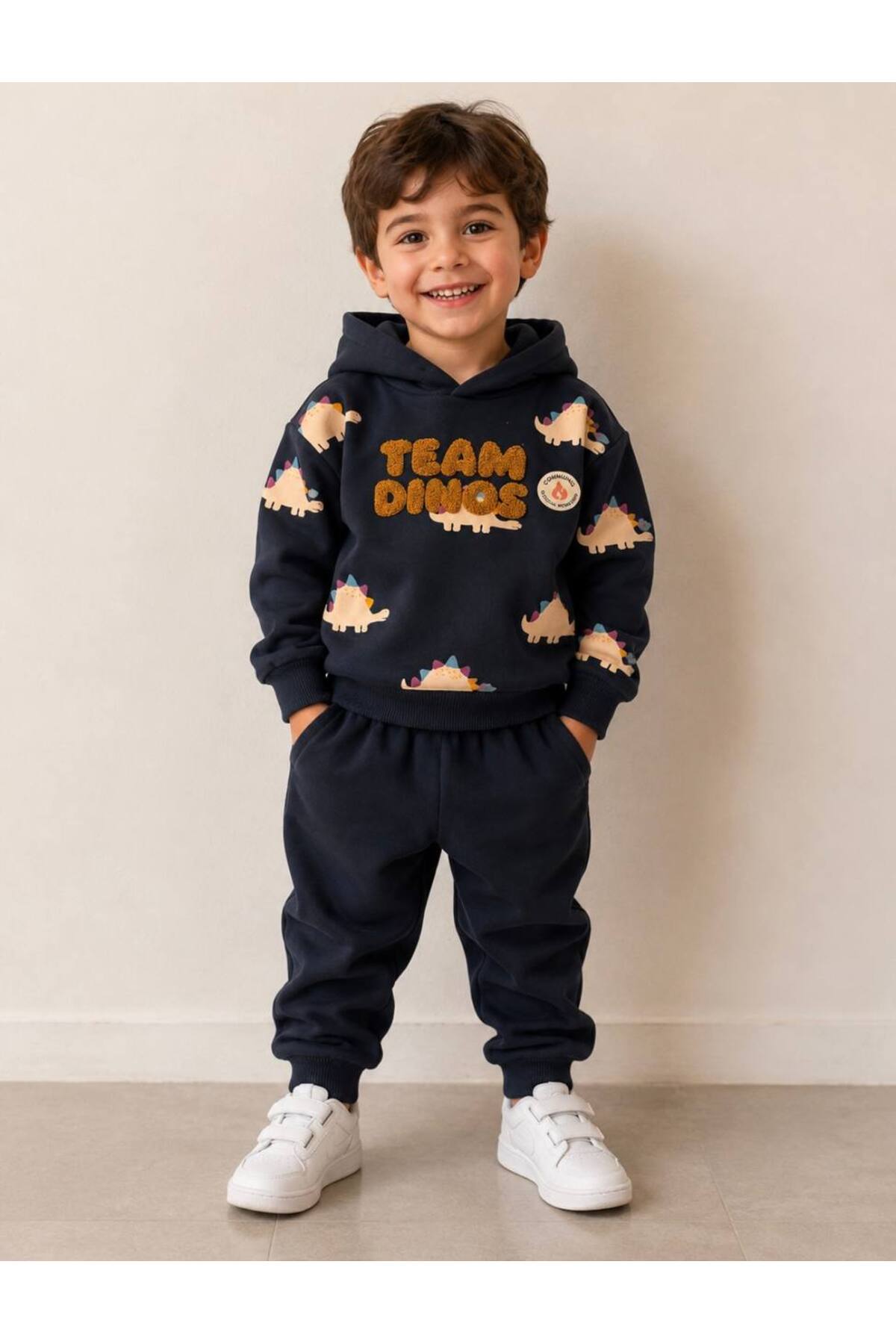 Milanlı Kids Boy's Hooded 3 Thread Count Non-Stretch Top and Bottom Set