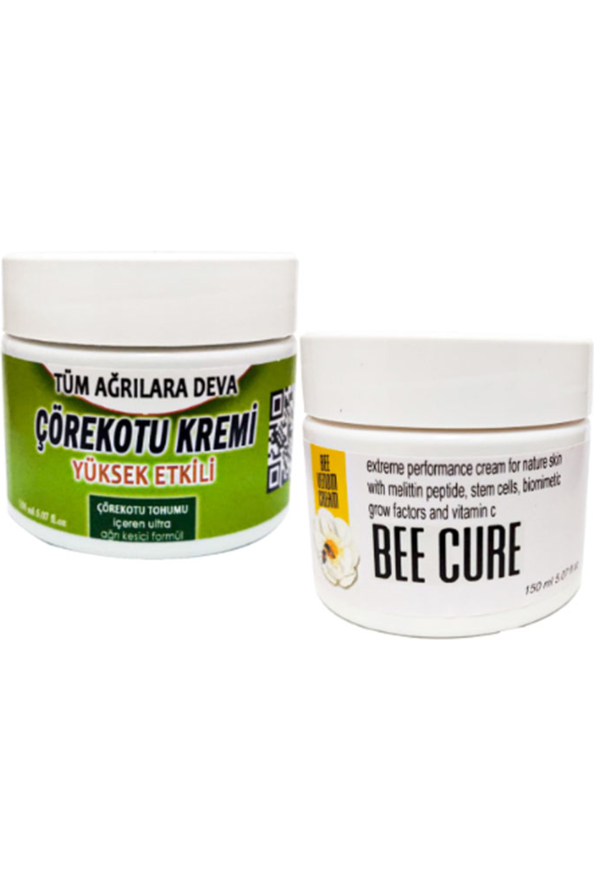 Bezos 2 Adet Çörek Otu Kremi Orta Boy 100 ml Krem + Bee Cure Krem 150 ml / Vücut Fıtıkagrilarina — GU-EYF-21536-AGC01
