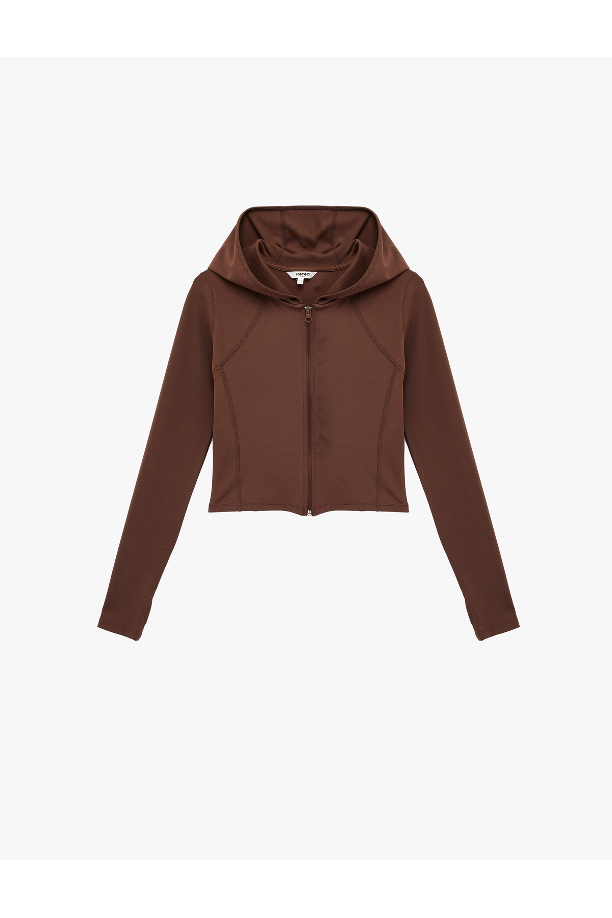 Koton Slim Fit Kapüşonlu Fermuarlı Spor Sweatshirt