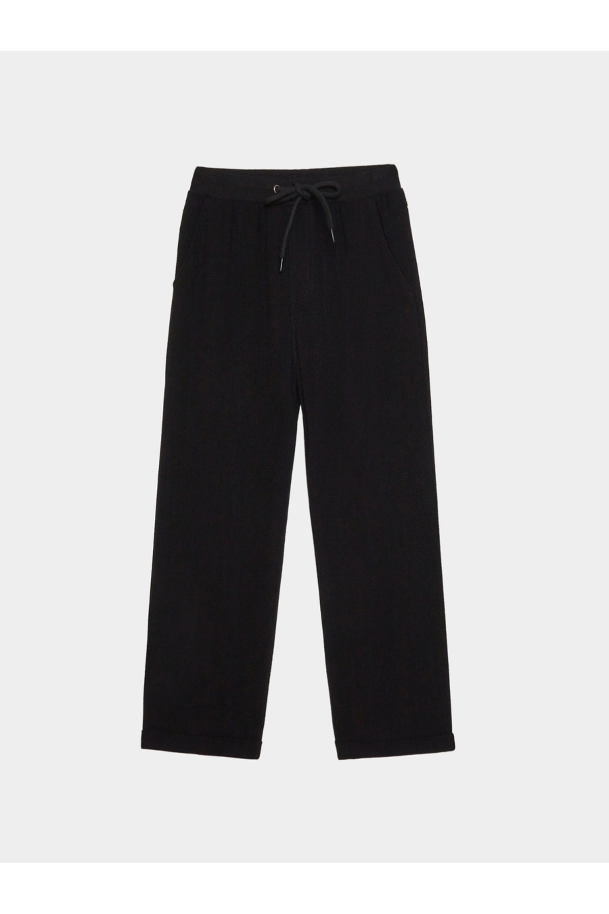 Styli Boys Plain Linen Blend Pants with Roll-Up Hem