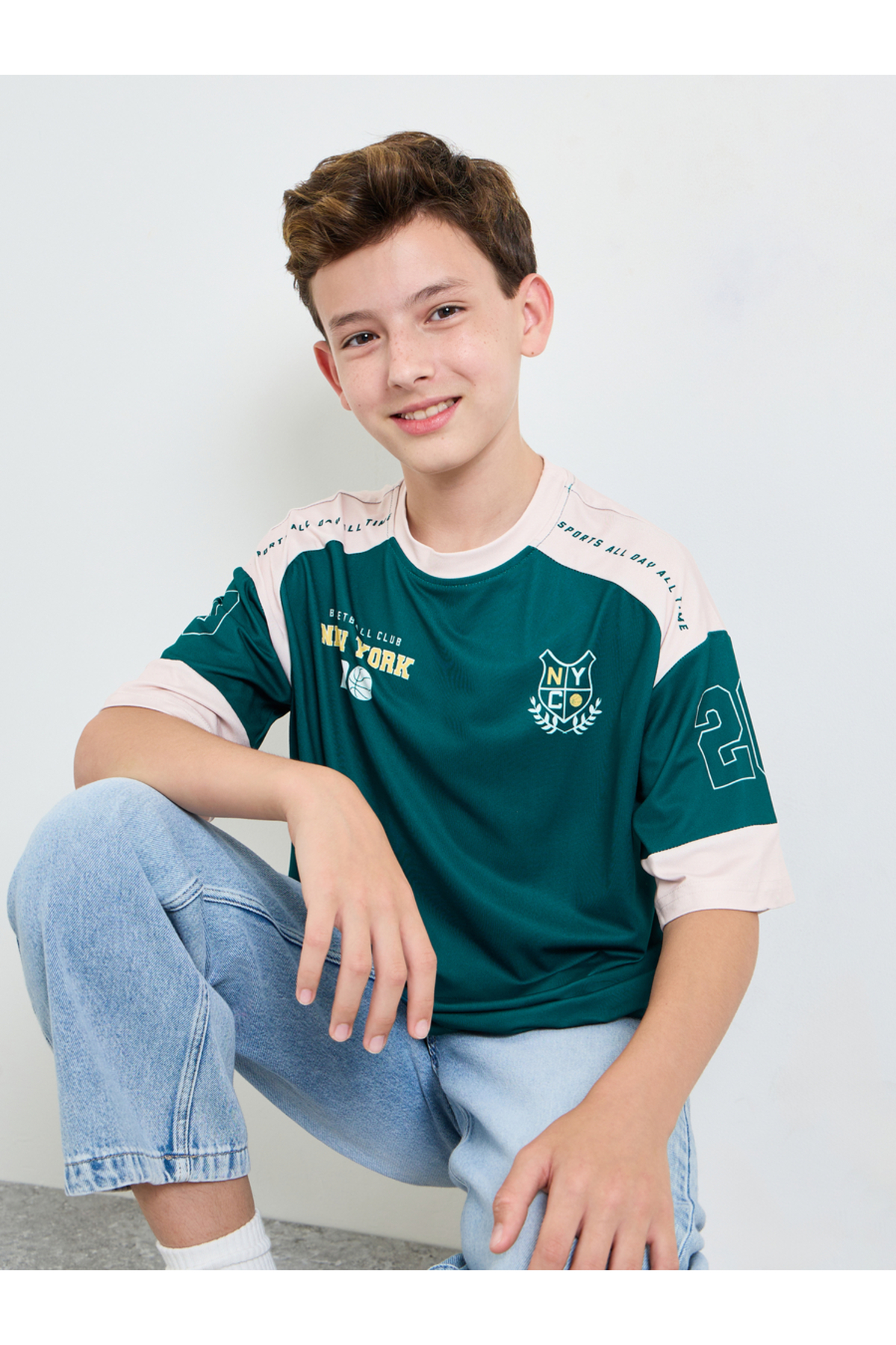 Styli Boys New York Print Jersey T-Shirt