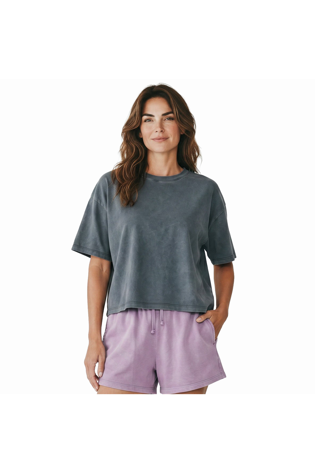 Sara Kadın Gri Günlük Stil T-Shirt 26YK0026-KGRI