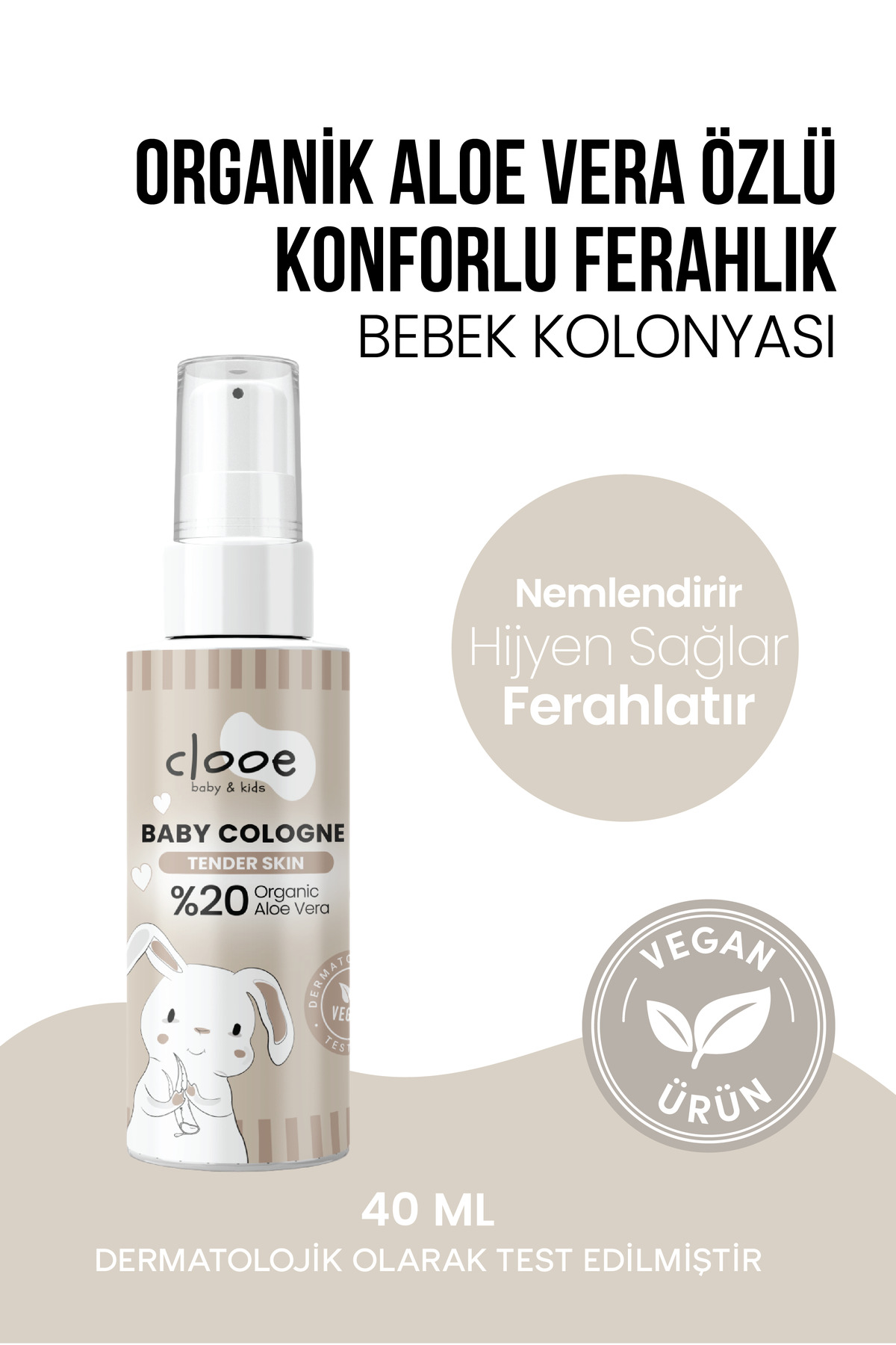 Vegan Bebek Kolonyası Seti Organik Aloe Vera Özlü Karma Paket 8x40ml — PKA054 — تصویر 8 از 8