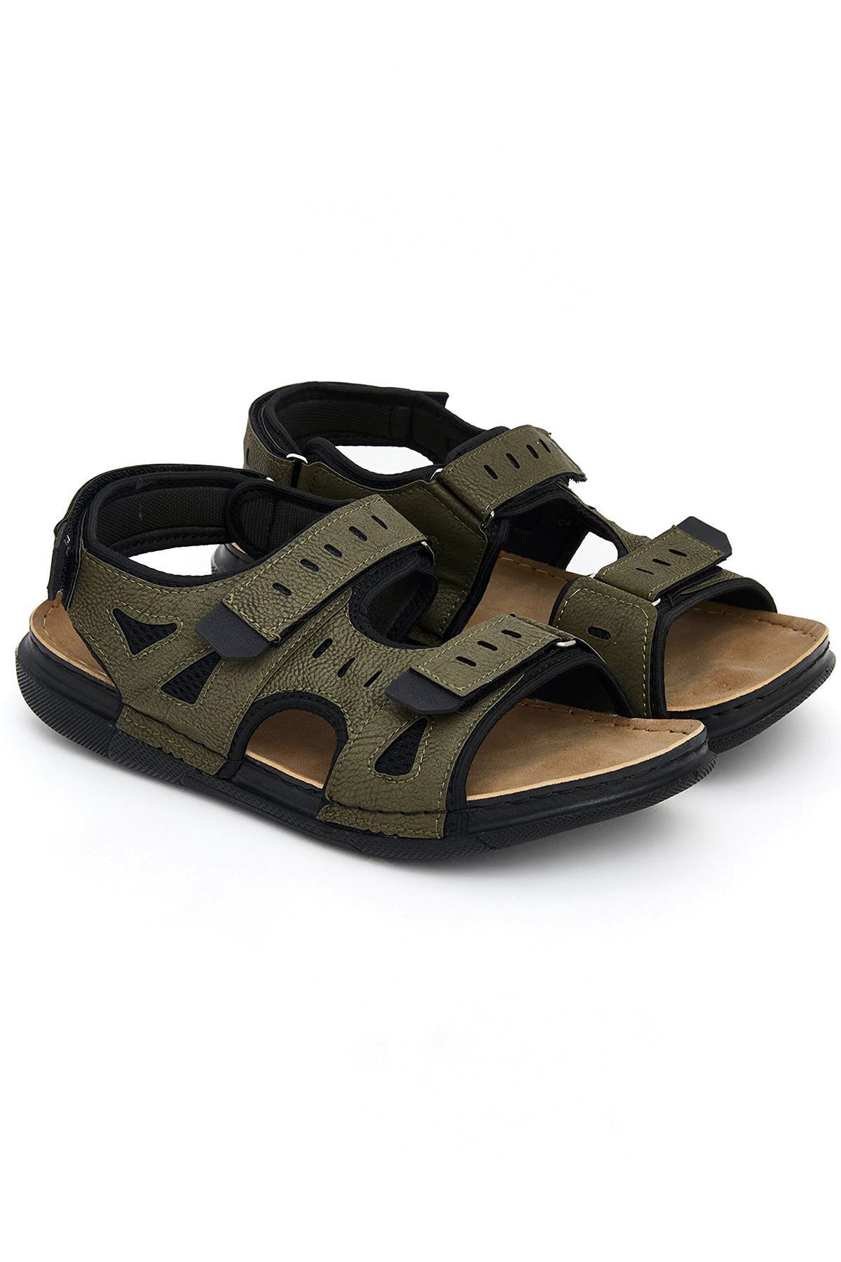 Ayakkabı Vakti Hafif Yumuşak Çift Cırtlı Erkek Outdoor Günlük Sandalet görsel 2