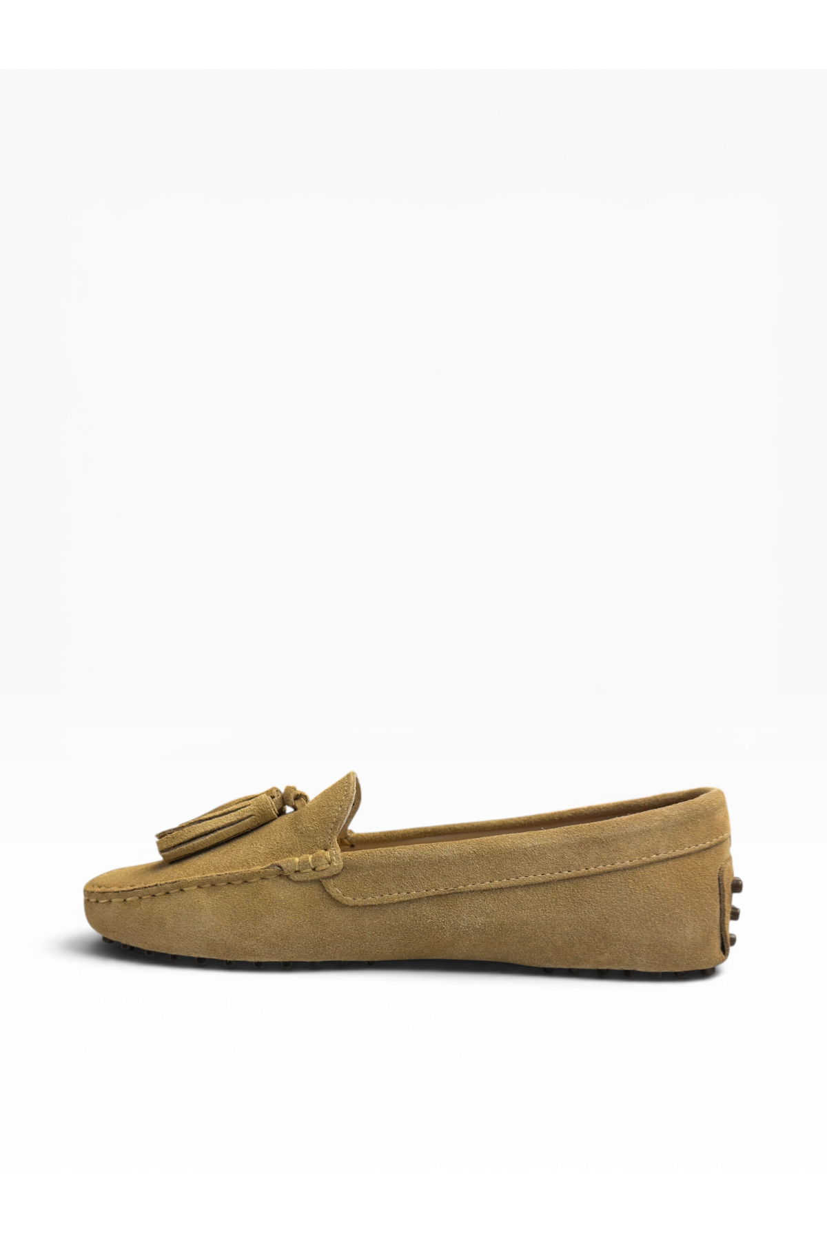 West To West Westtowest Kadın Camel Süet Loafer Püsküllü Babet Günlük Makosen Ayakkabı görsel 4