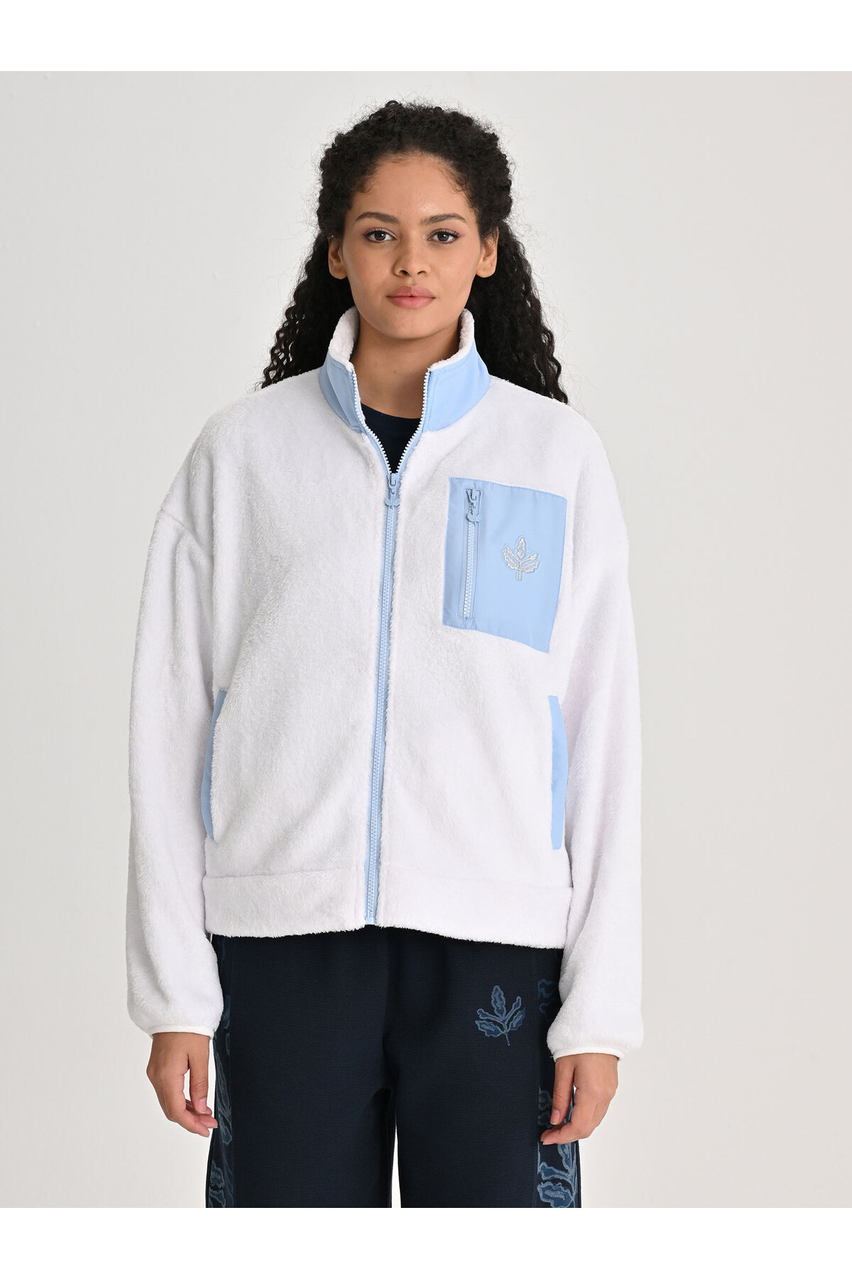 Fenerbahçe KADIN TREND CEP DETAYLI PELUŞ SWEAT