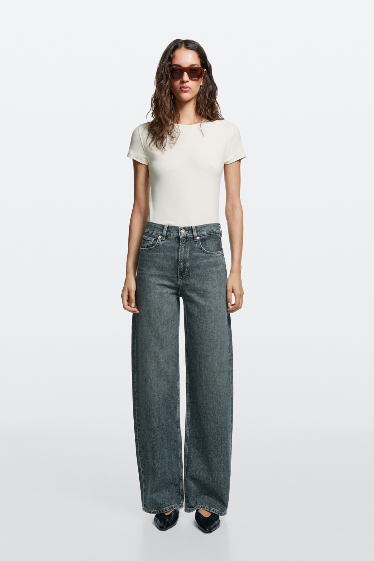 Yüksek bel wide leg jean