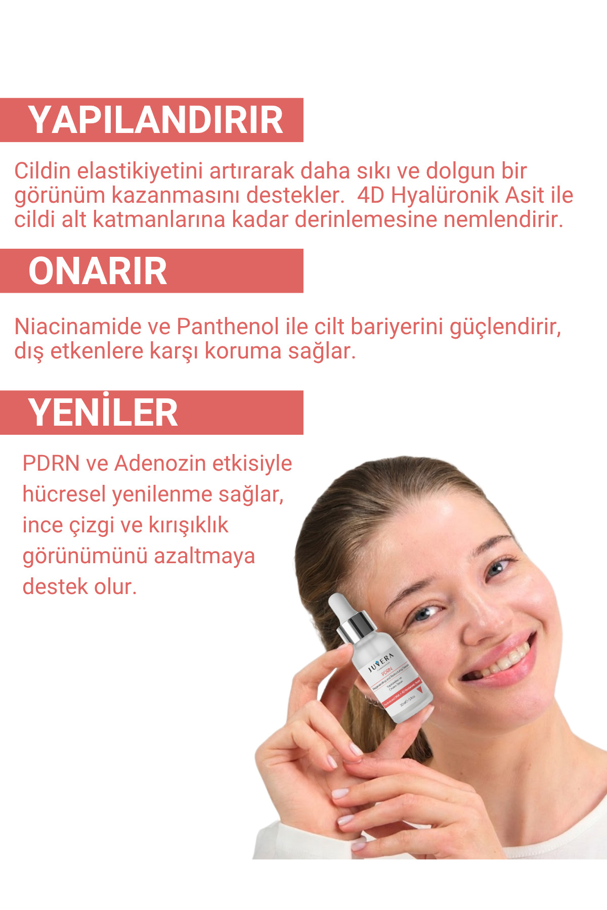 PDRN ve 4D Hyaluronik Asit İçeren Kırışıklık Karışıtı Cilt Yenileyici Serum 30ML — 100 06 004 — تصویر 5 از 7