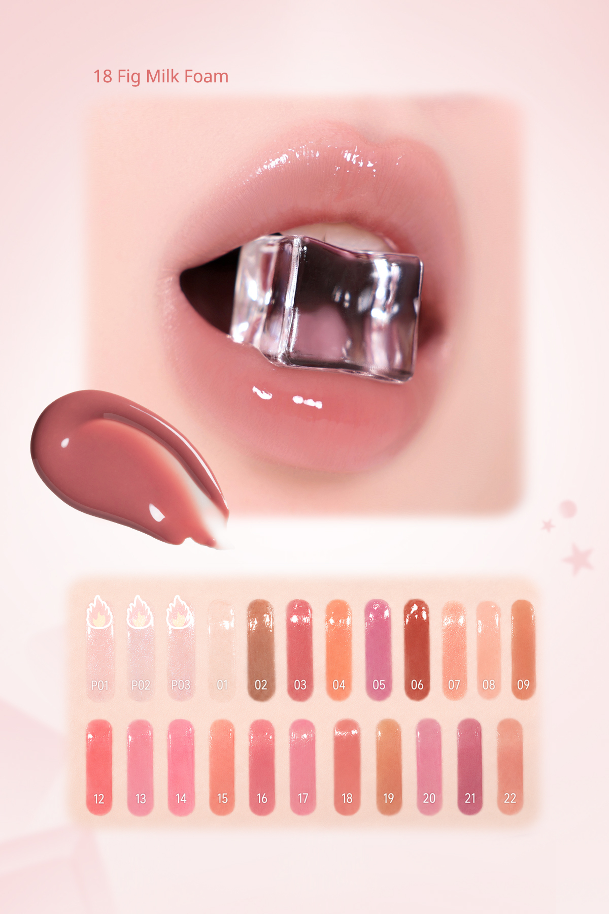 Dudaklara Dolgun ve Işıltılı Görünüm Sunan Gloss Ink Glasting Lip Gloss (18 Fig Milk Foam) — بنفش 5568 — تصویر 4 از 9