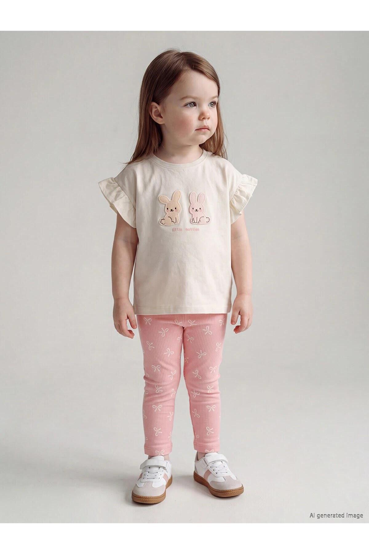 LC Waikiki Rabbit Embroidered Baby Girl Set (S6)