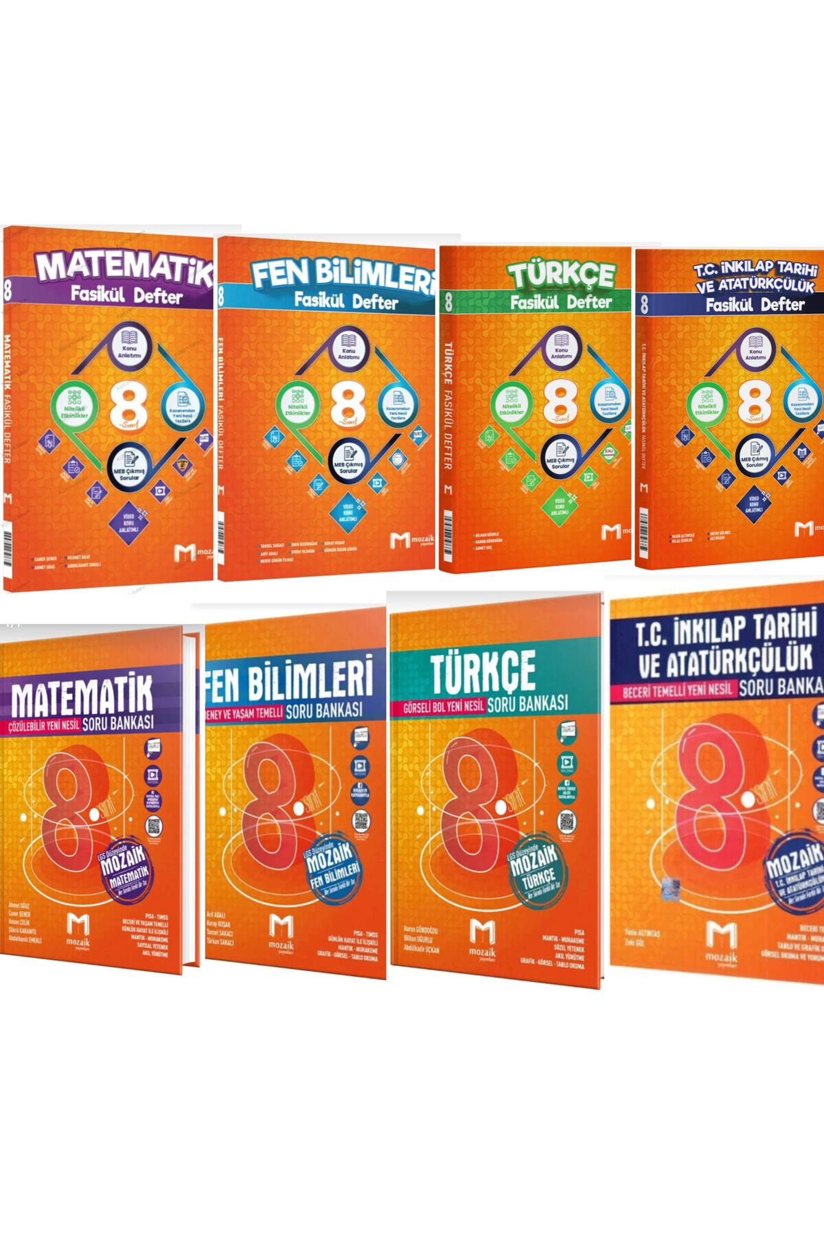 Mozaik Yayınları 8. Sınıf LGS Matematik Fen Bilimleri Türkçe