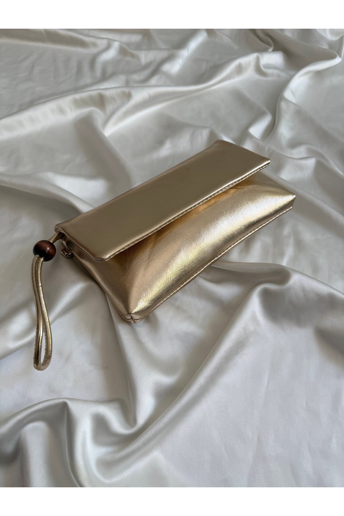 Mia Collection Sade Model Clutch Çanta , Portföy Çanta , El Çantası Gold görsel 2
