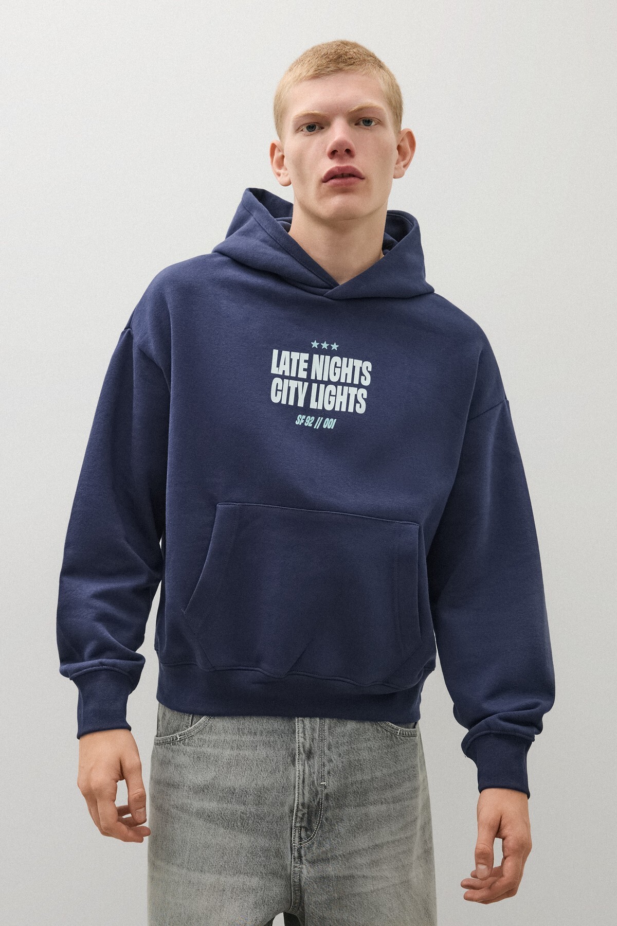 Baskılı kapüşonlu sweatshirt