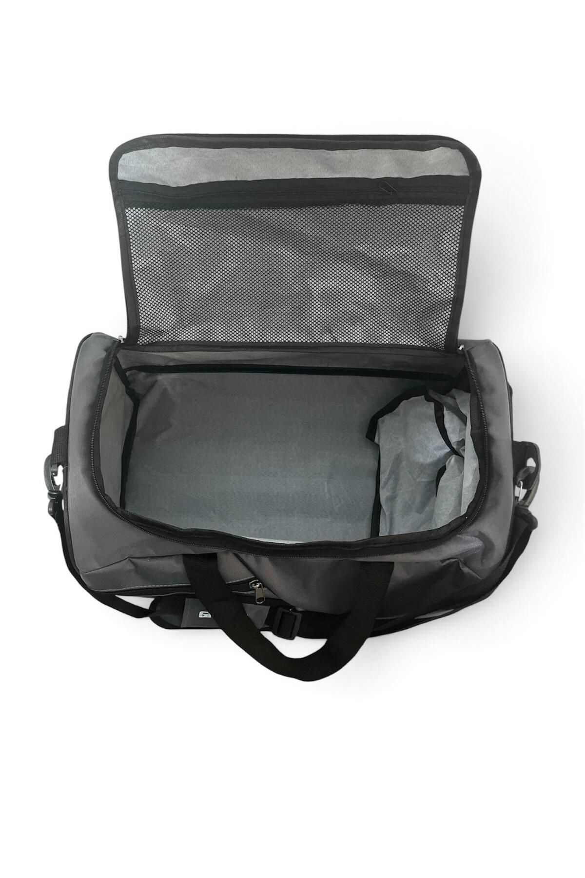 GreandBags Gri Ayakkabı Bölmeli A Kalite Geniş Hacimli Spor Çantası Seyehat Çantası GYM görsel 3