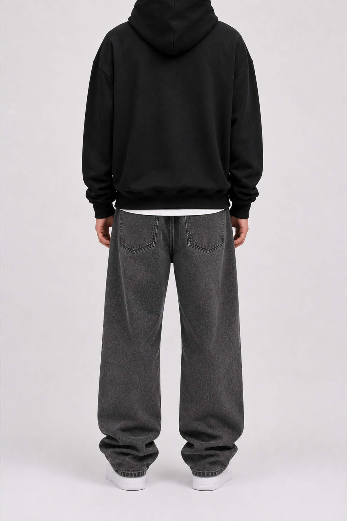 Lyvens Erkek Koyu Füme Baggy Jean Pantolon görsel 4